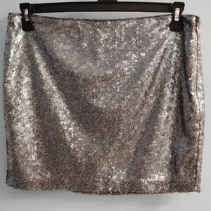 NWT GAP 🥈 Silver Sequin Mini Skirt Size 6